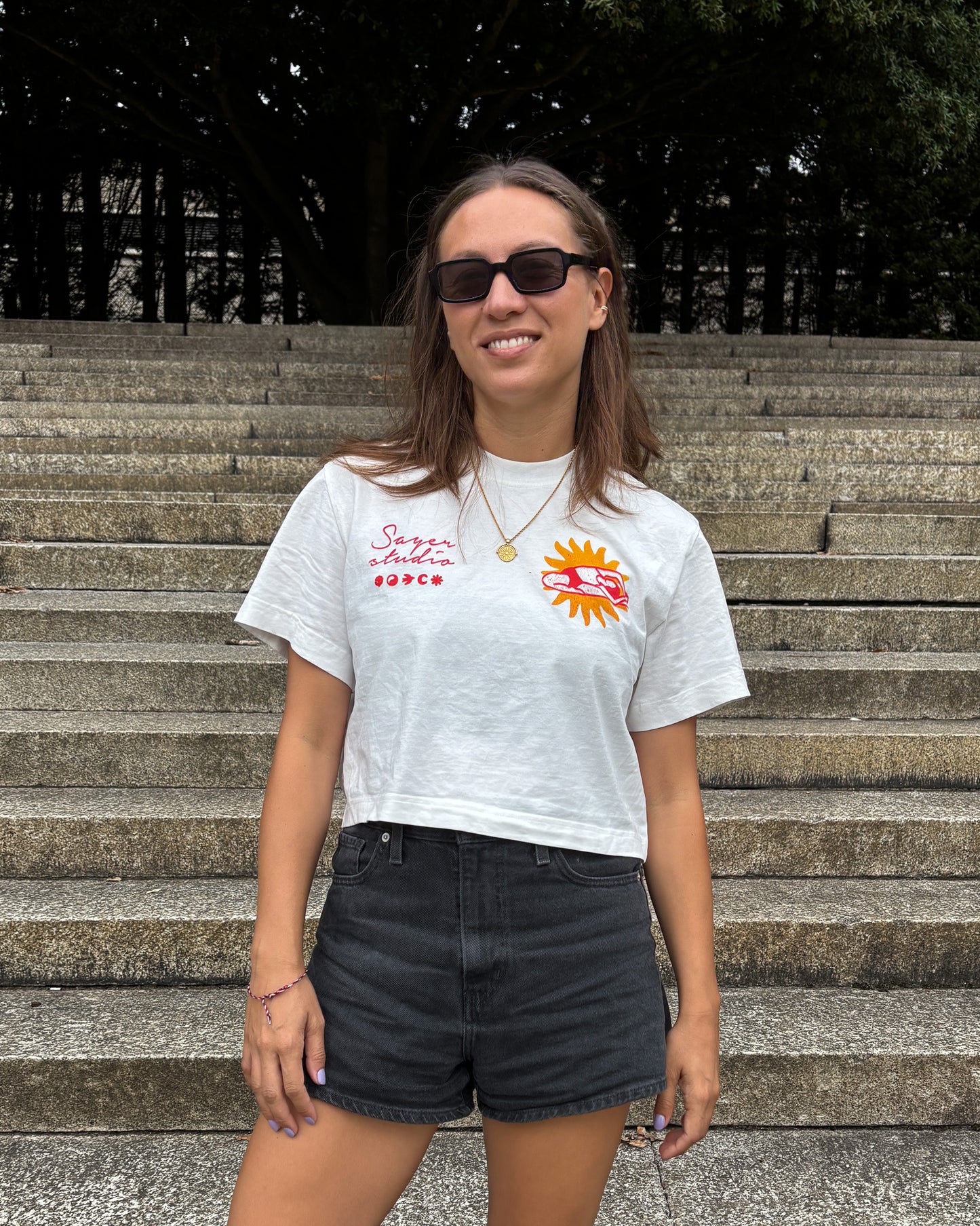 Womens Mind-Body Connection Crop Tee - White