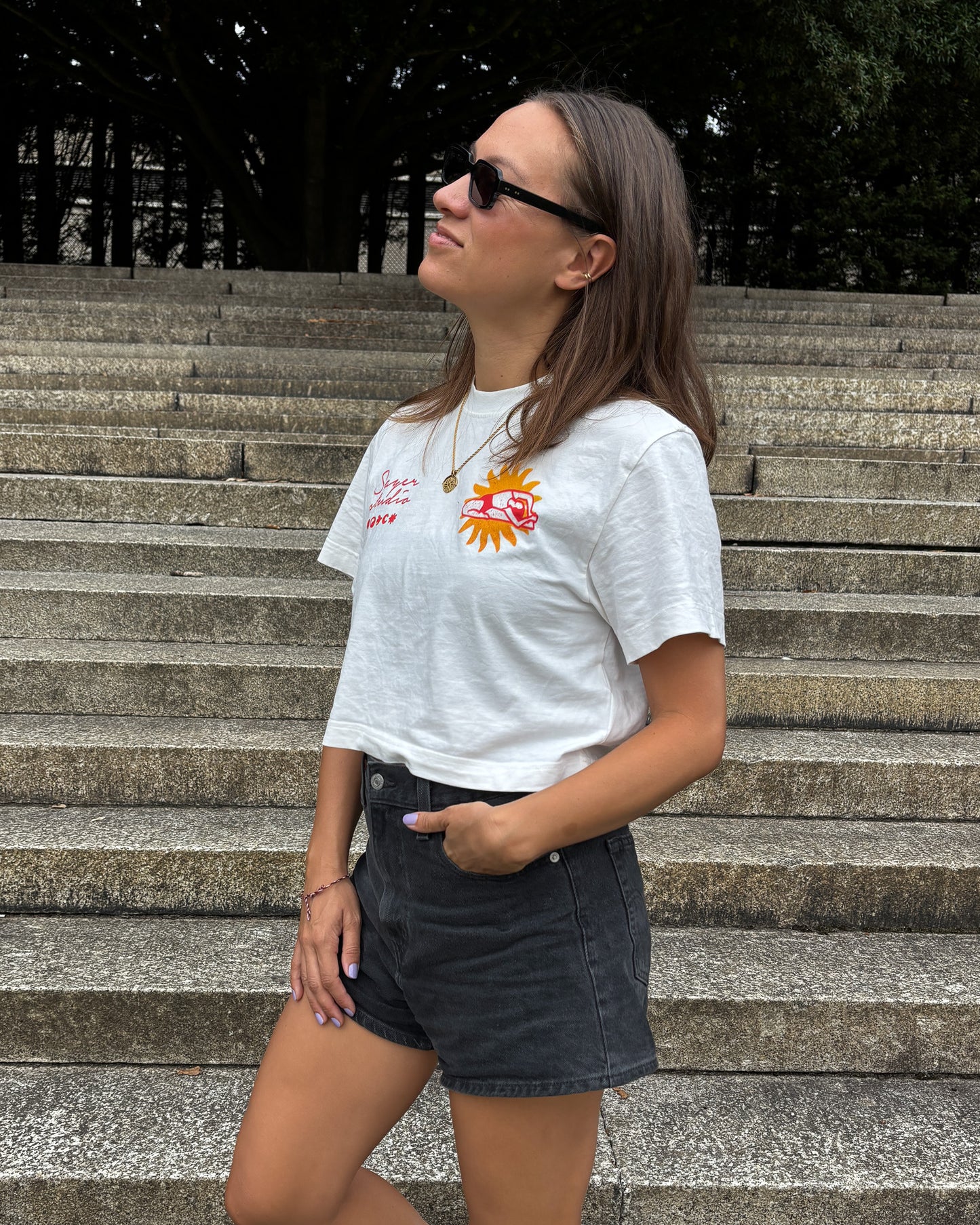 Womens Mind-Body Connection Crop Tee - White