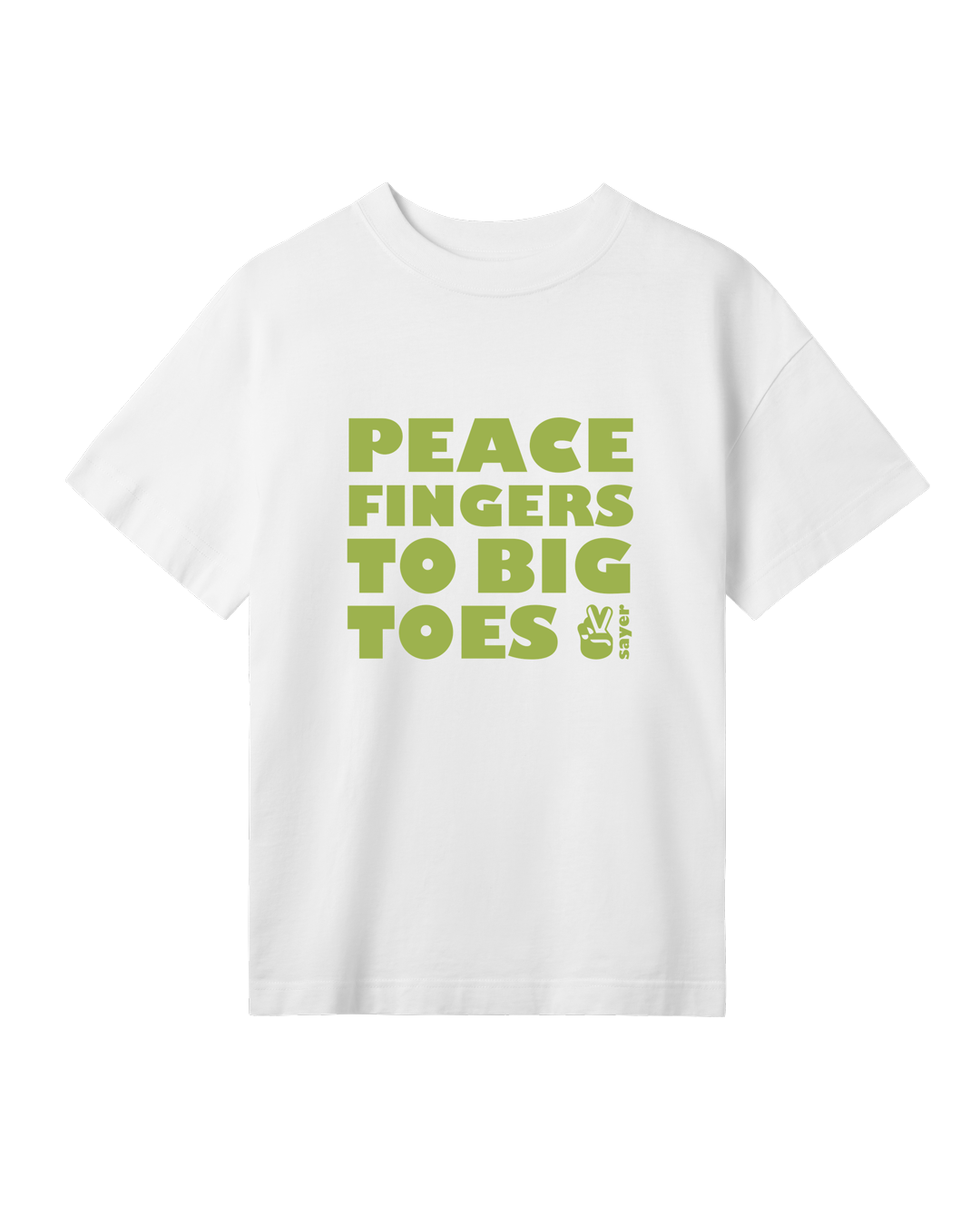 Statements - Womens Peace Fingers to Big Toes Tee - White