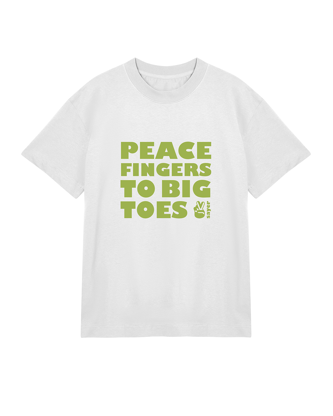 Statements - Mens Peace Fingers to Big Toes Tee - White