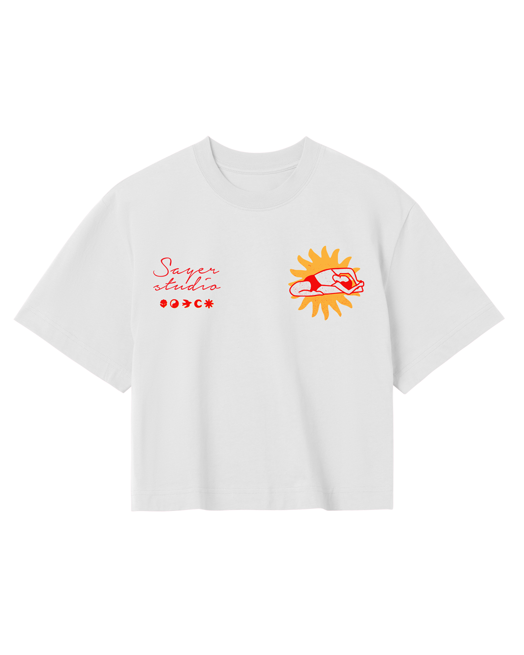 Womens Mind-Body Connection Crop Tee - White