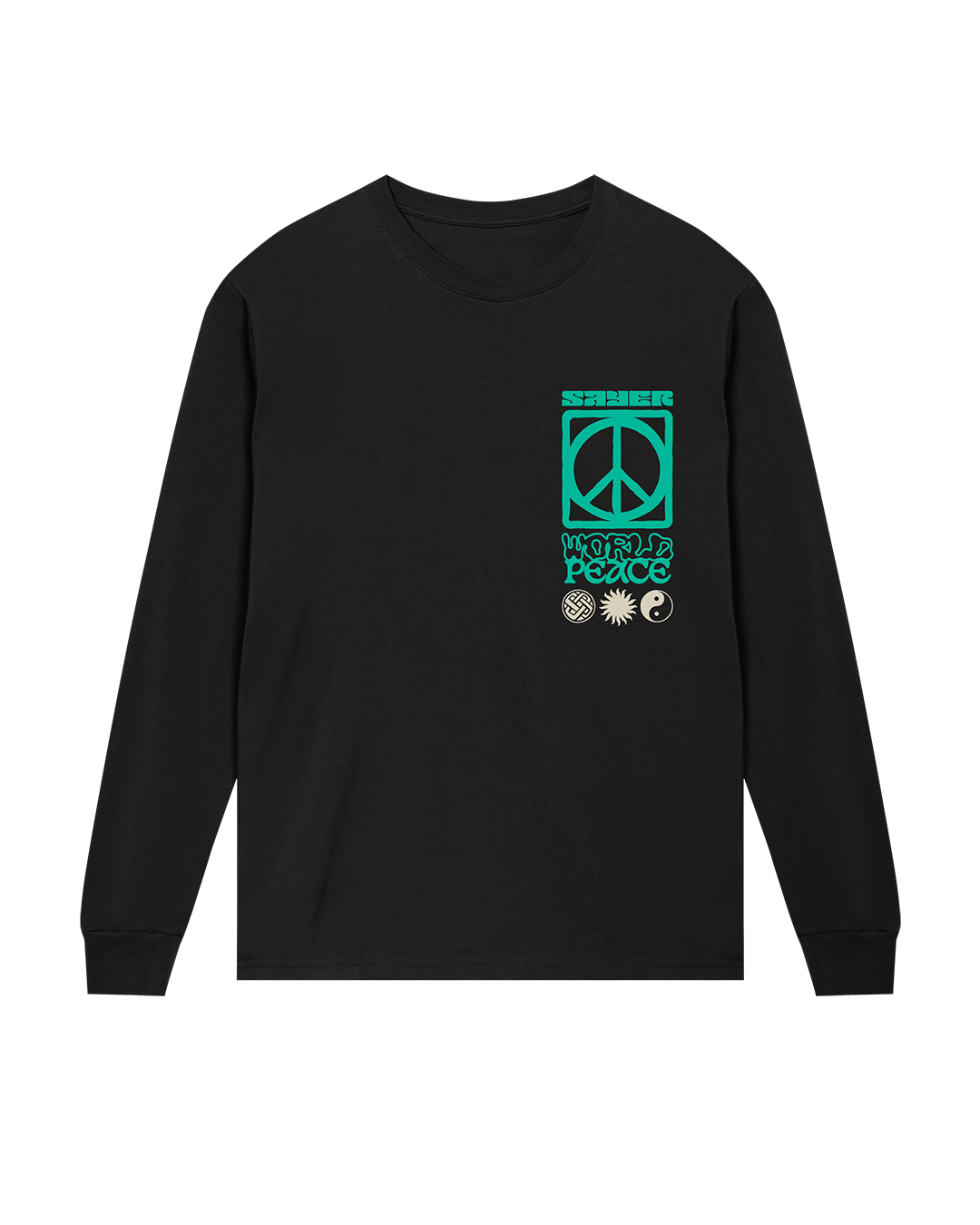 Unisex World Peace Long Sleeve Tee - Black