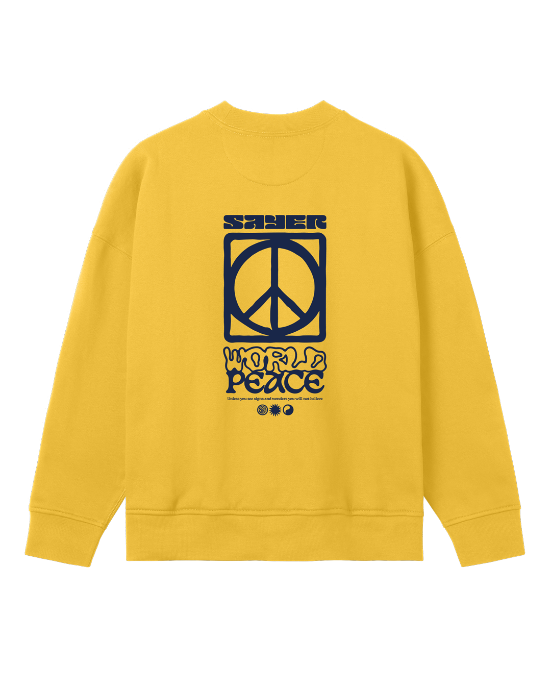 Womens World Peace Crewneck - Yellow