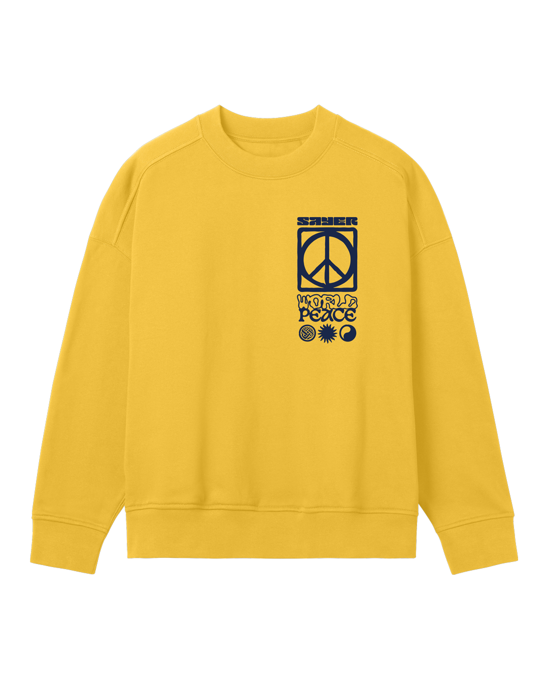 Womens World Peace Crewneck - Yellow