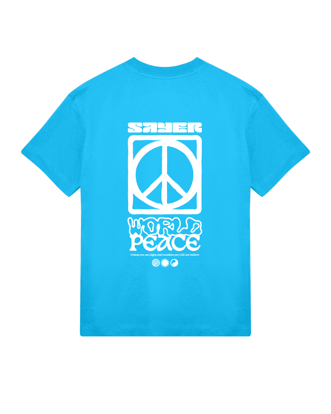 Mens World Peace Tee - Turquoise