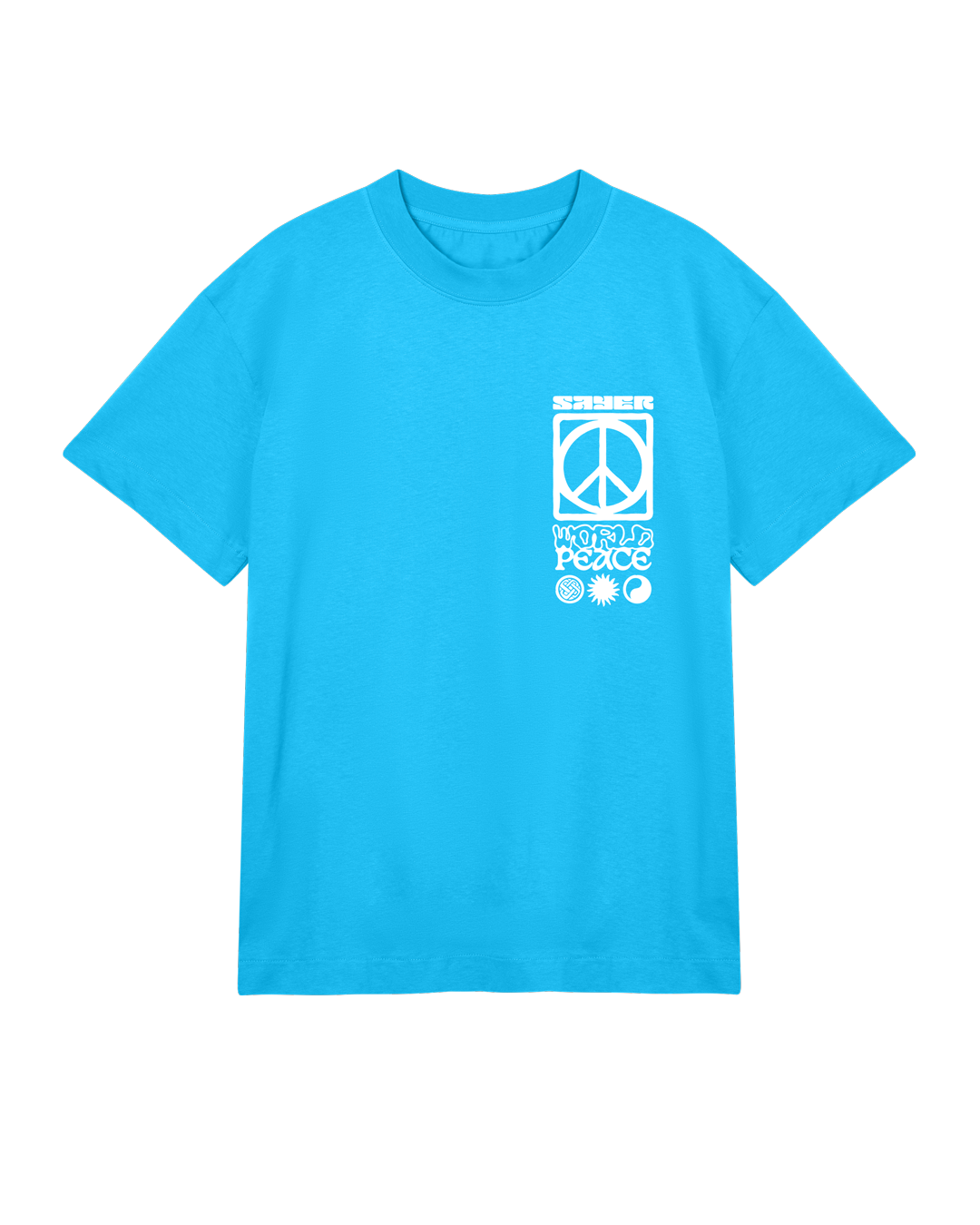 Mens World Peace Tee - Turquoise