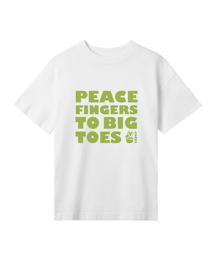 Statements - Womens Peace Fingers to Big Toes Tee - White