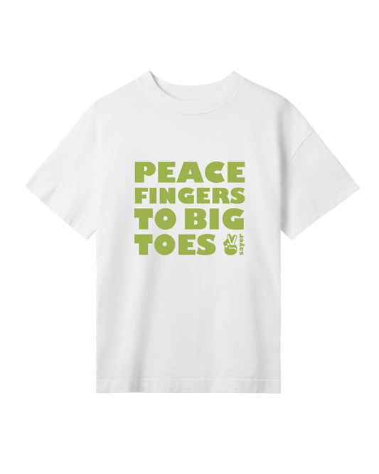 Statements - Womens Peace Fingers to Big Toes Tee - White