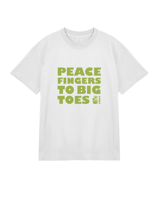 Statements - Mens Peace Fingers to Big Toes Tee - White