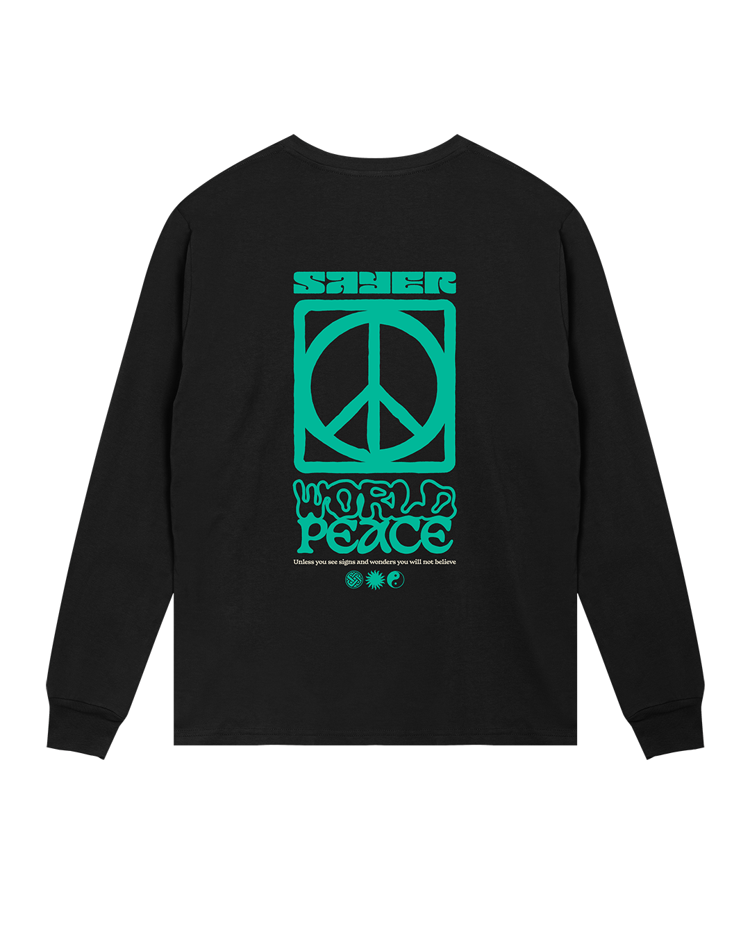 Unisex World Peace Long Sleeve Tee - Black