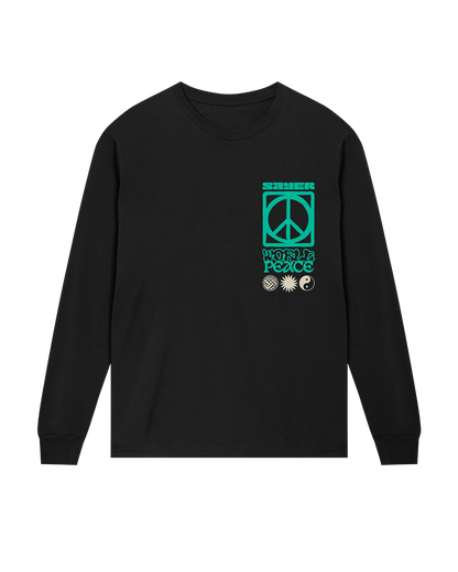 Unisex World Peace Long Sleeve Tee - Black