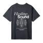 Womens Healing with Sound Tee Black with White Print
