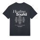 Mens Healing with Sound Tee Black with White Print