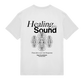 Mens Healing with Sound Tee White with Black Print