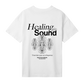 Womens Healing with Sound Tee White with Black Print