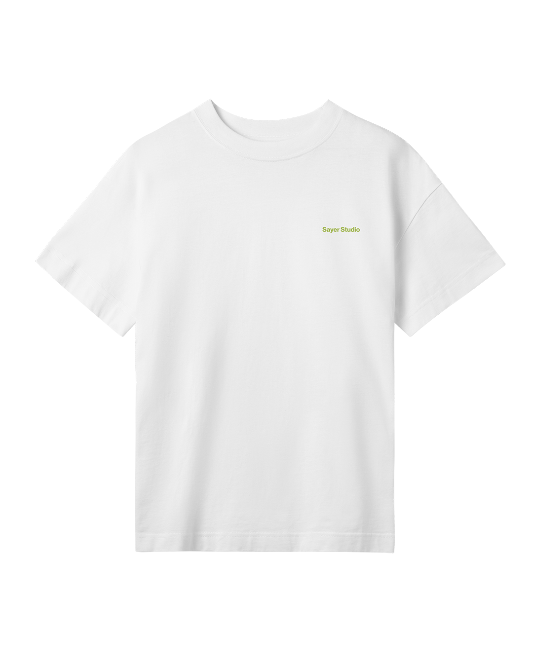 Womens Healing with Sound Tee White with Green Print