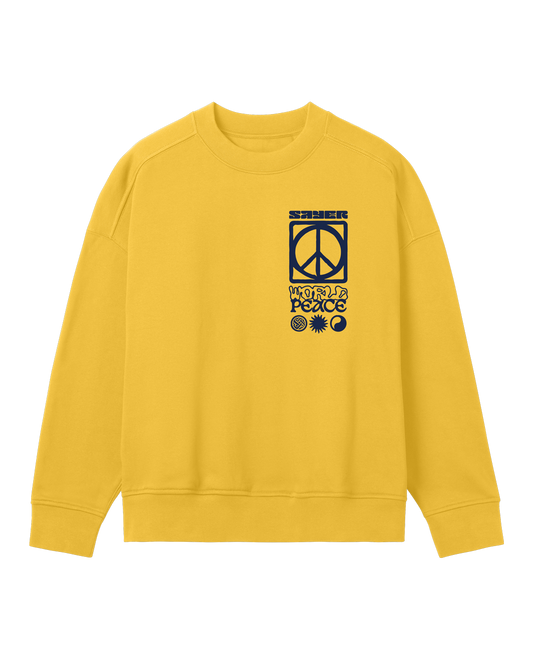 Womens World Peace Crewneck - Yellow