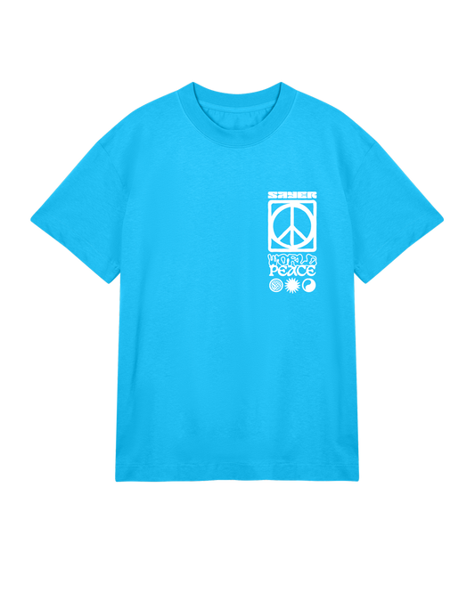 Mens World Peace Tee - Turquoise
